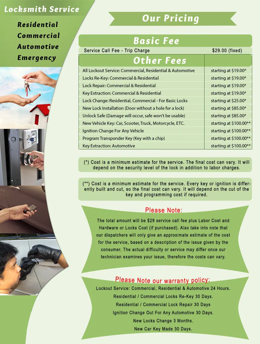 Chester PA Locksmith Store Chester, PA 484-246-5207 - price-list-c-22